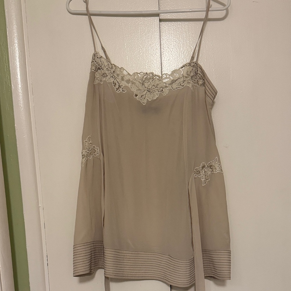 BCBGMaxAzria Lace Detail Silk Camisole